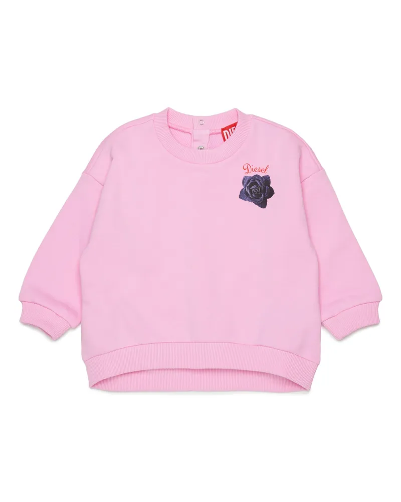 Diesel Sweatshirt aus Baumwolle mit Rosenprint - Sweatshirts - Damen - Rosa Rosa