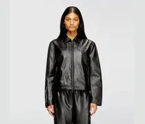 Coachjacke aus Leder - Lederjacken - Damen - Schwarz