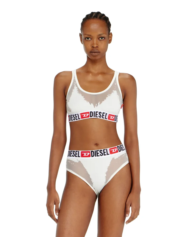 Diesel Bralette mit transparentem Devoré-Effekt - BHs - Damen - Weiss Weiss