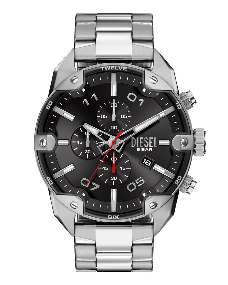 Diesel Spiked Edelstahluhr mit Nieten - Uhren - Herren - Silber Silber