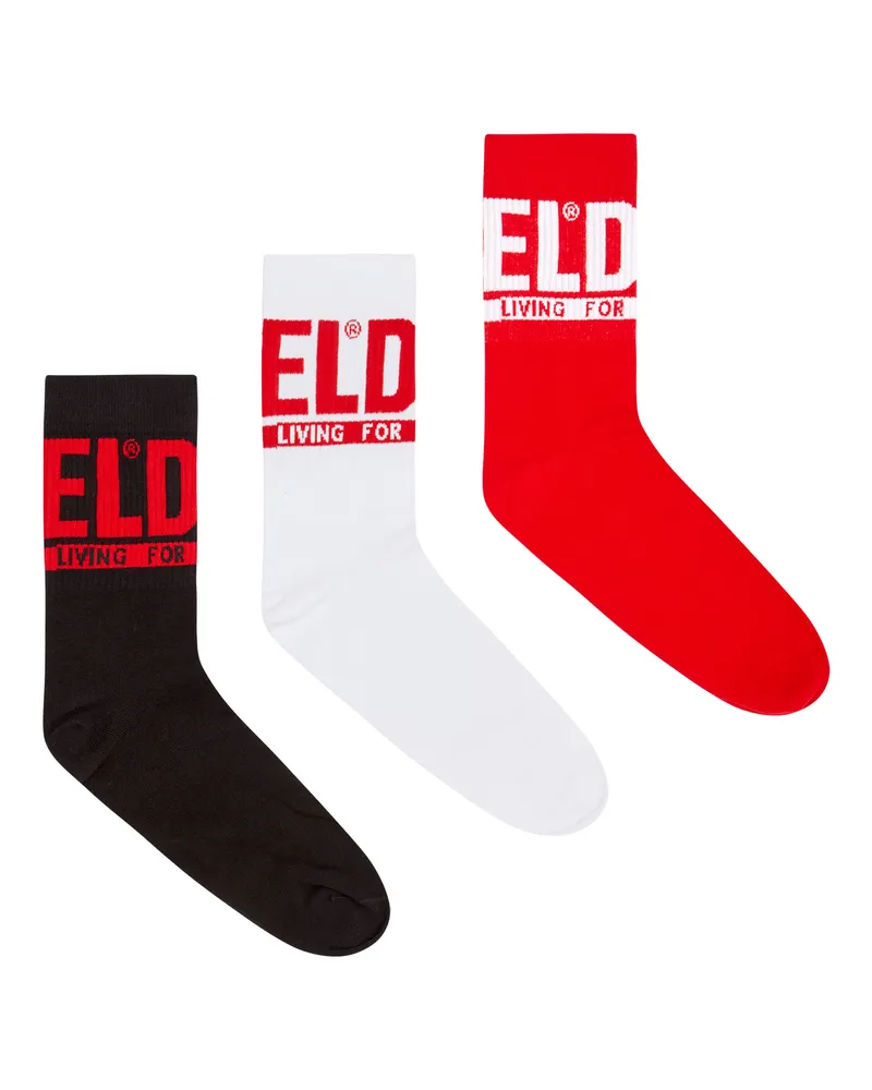 Diesel Socken mit Logo-Bündchen im Dreierpack - Socken - Herren - Bunt Bunt