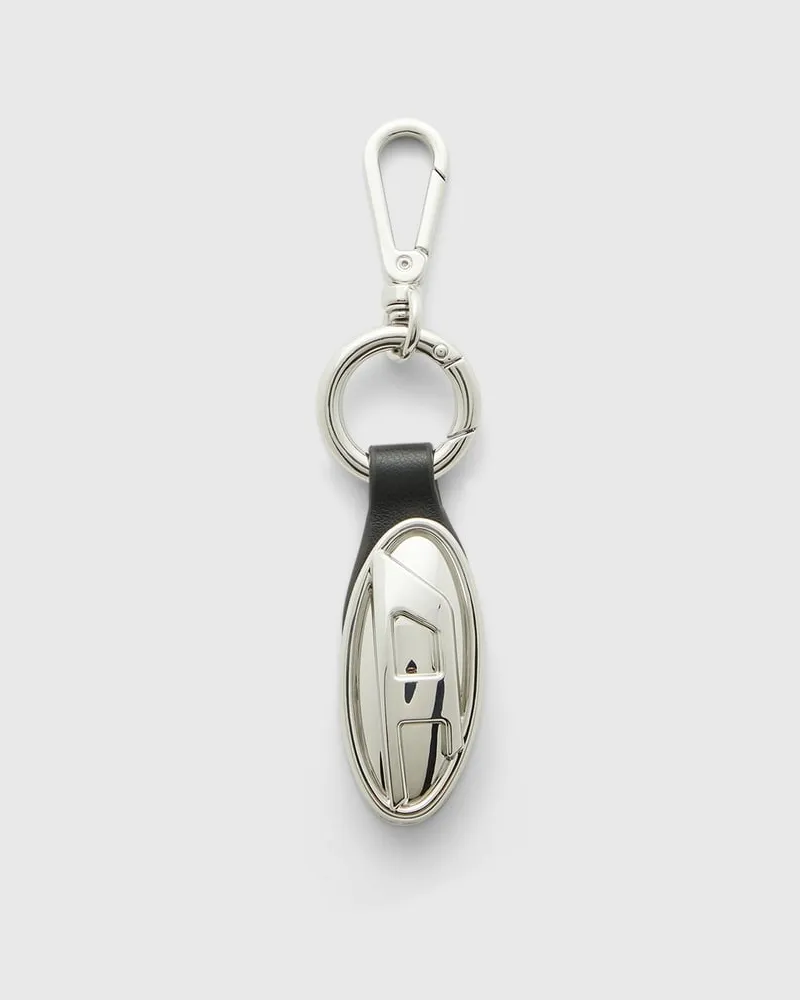 Diesel Metallschlüsselanhänger mit ovaler Plakette - Charms und Schlüsselanhänger - Damen - Silber Silber