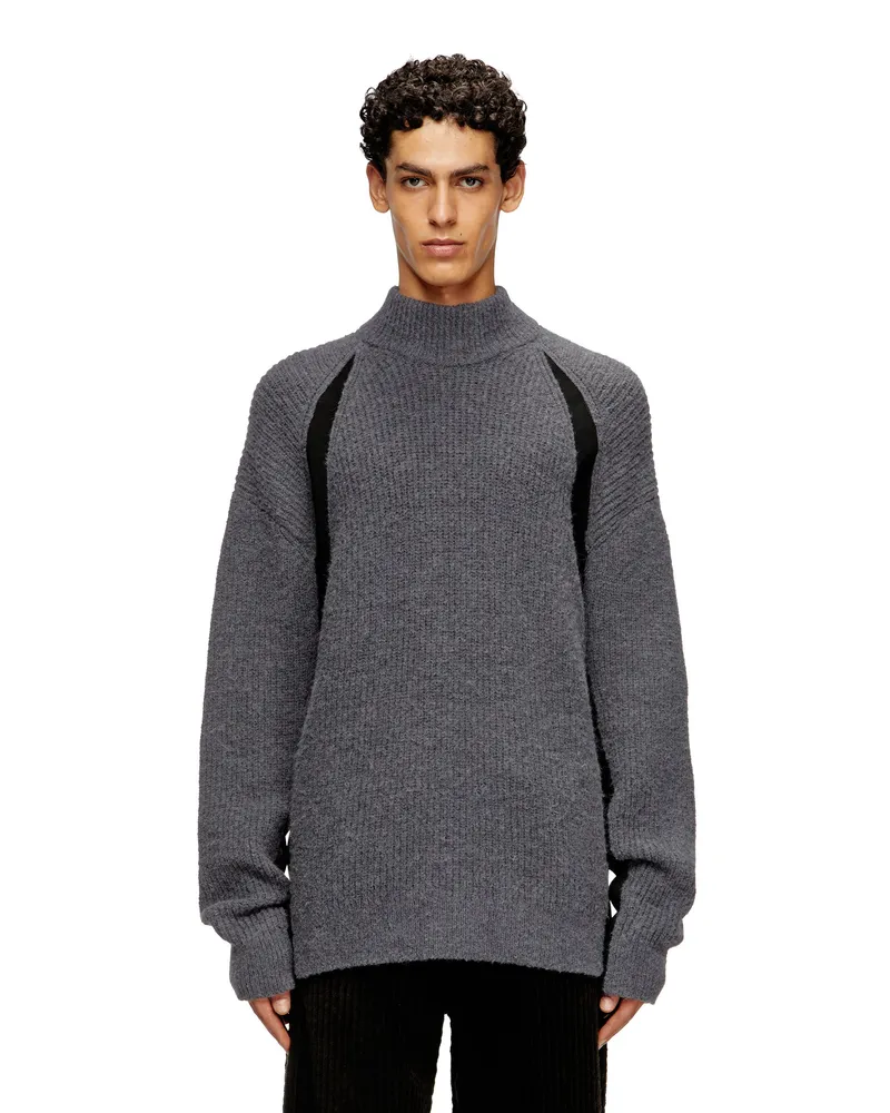 Diesel Pullover aus Alpakamischung mit kontrastierenden Einsätzen - Strickwaren - Herren - Grau Grau