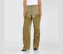 Cargo-Hose aus Baumwolle und Nylon - Hosen - Damen - Grün