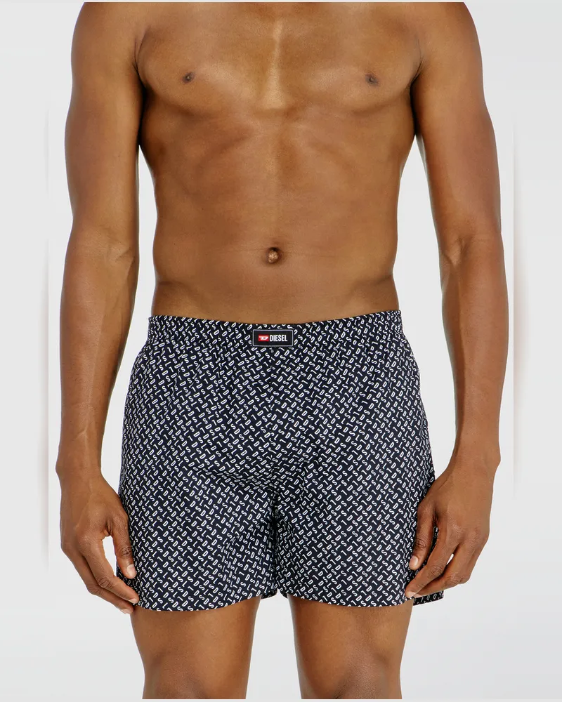 Diesel Boxershorts aus Baumwolle mit unifarbenem und all-over DSL-Print im Dreierpack - Boxershorts - Herren - Blau Blau
