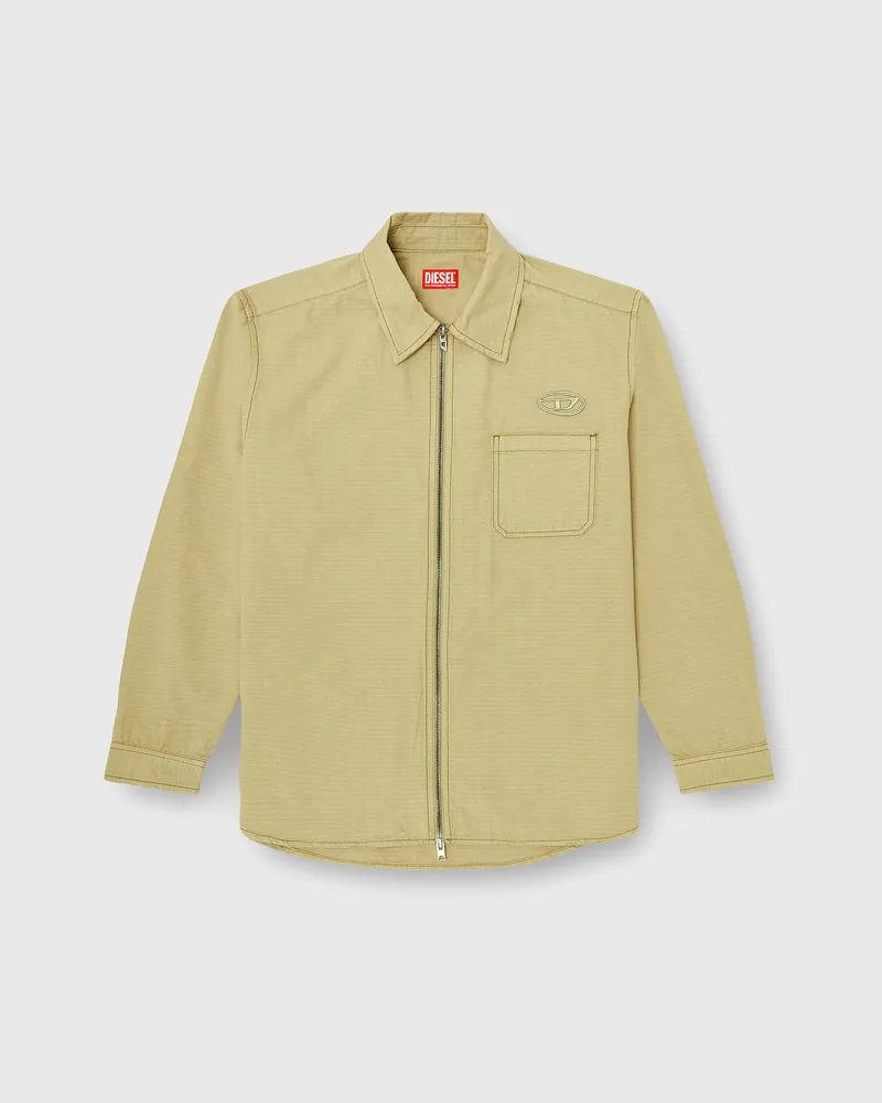 Diesel Ripstop-Hemd mit Reißverschluss - Hemden - Herren - Beige Beige