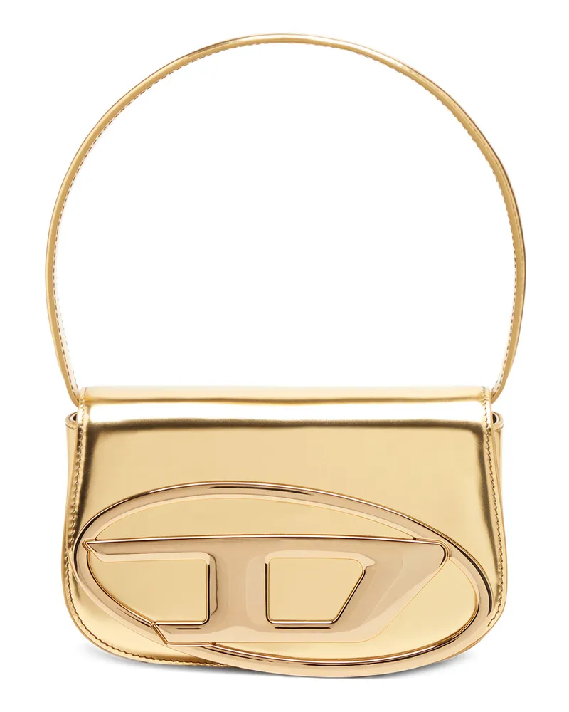Diesel 1DR-Ikonische Schultertasche aus Spiegel-Leder - Schultertaschen - Damen - Gold Gold