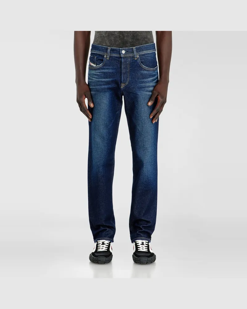 Diesel Regular Jeans Regular Waist 2023 D-Finitive, Dunkelblau, Knopfverschluss Blau