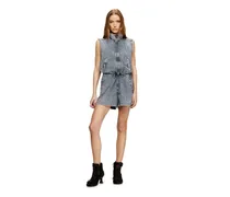 Playsuit aus behandeltem Nylon - Latzhosen - Damen - Blau