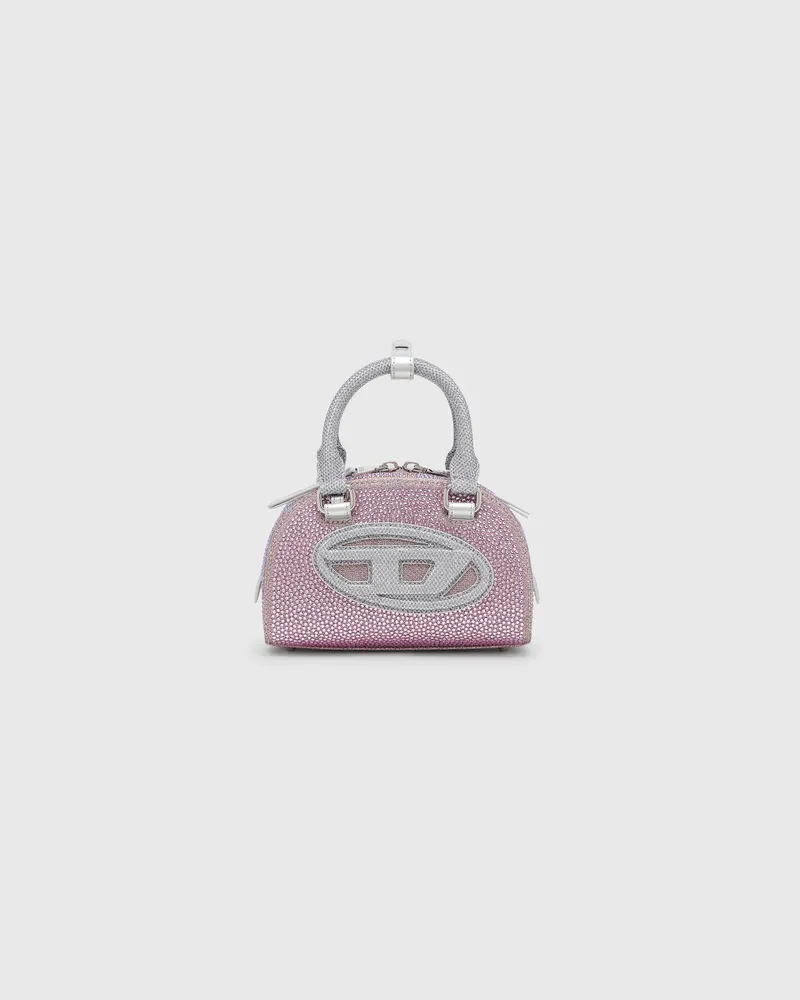 Diesel 1DR Dome - Kleine-Crossbody-Bag aus Crystal Lurex - Schultertaschen - Damen - Rosa Rosa