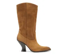 D-Luffy - kniehohe Stiefel aus Veloursleder - Stiefel - Damen - Braun