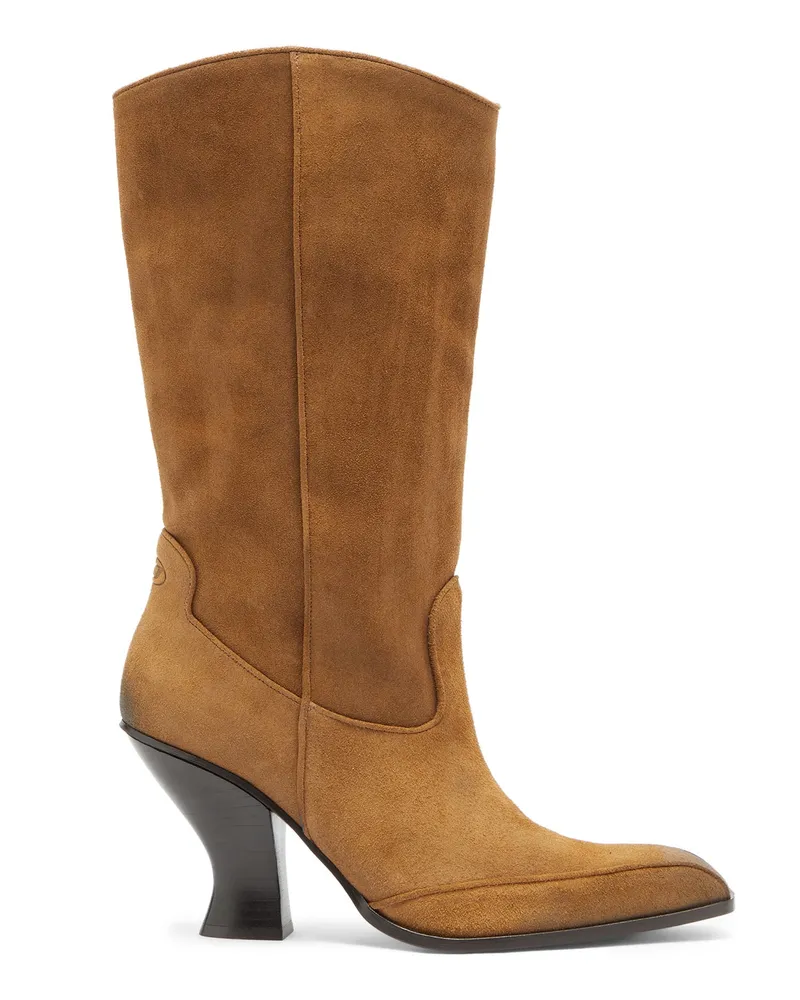 Diesel D-Luffy - kniehohe Stiefel aus Veloursleder - Stiefel - Damen - Braun Braun