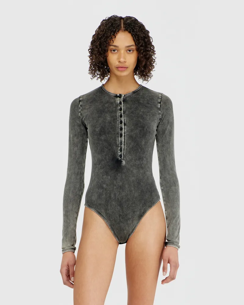 Diesel Baumwoll-Body mit Knopfleiste vorn - Bodys - Damen - Grau Grau