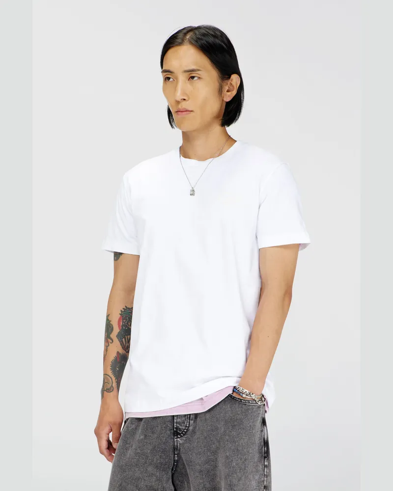 Diesel T-Shirt aus Baumwolle mit Oval D Logo - T-Shirts - Herren - Weiss Weiss