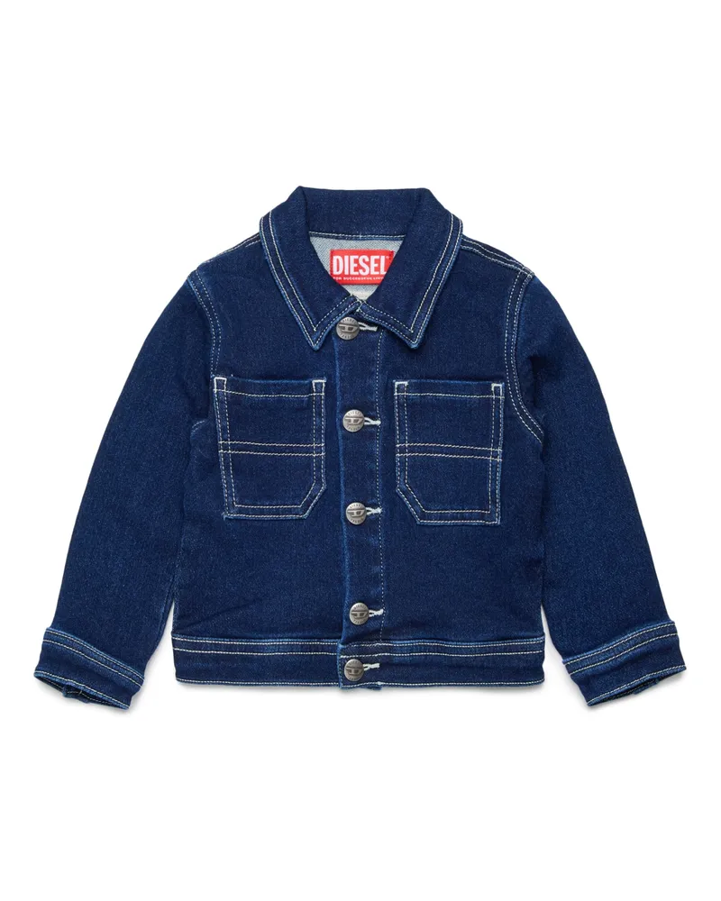 Diesel JoggJeans Jacke mit Stickerei auf dem Rücken - Jacken - Unisex - Blau Blau