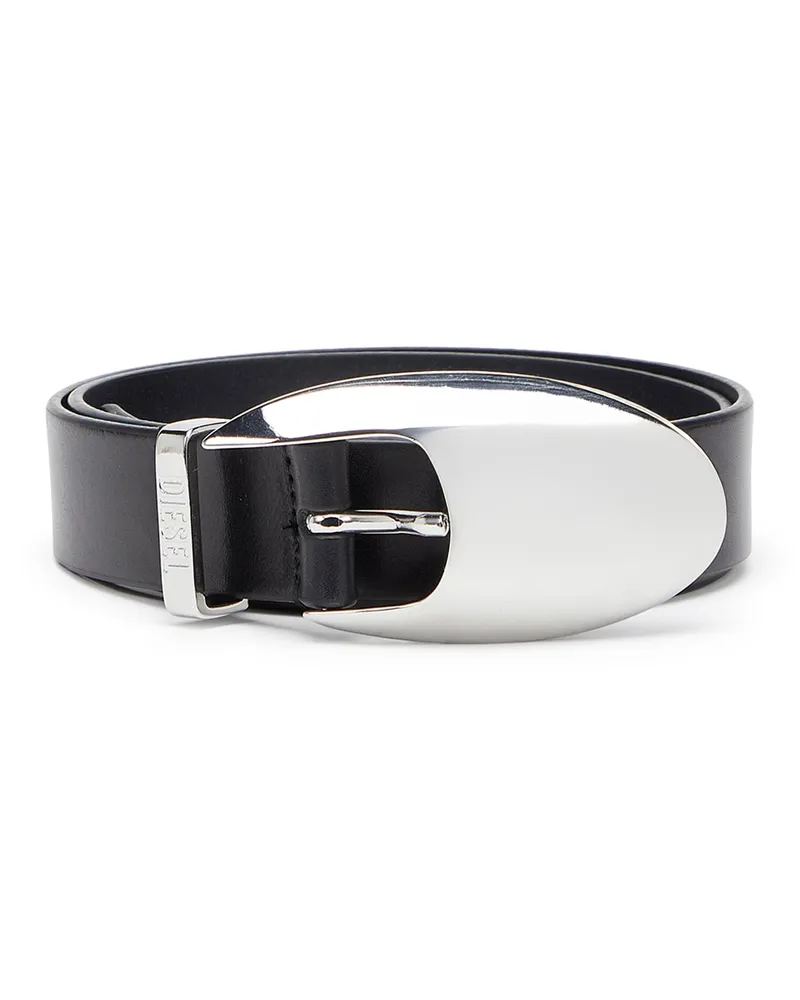 Diesel 3 cm Gürtel aus Pull-up-Leder mit D-Schließe - Gürtel - Damen - Schwarz Schwarz