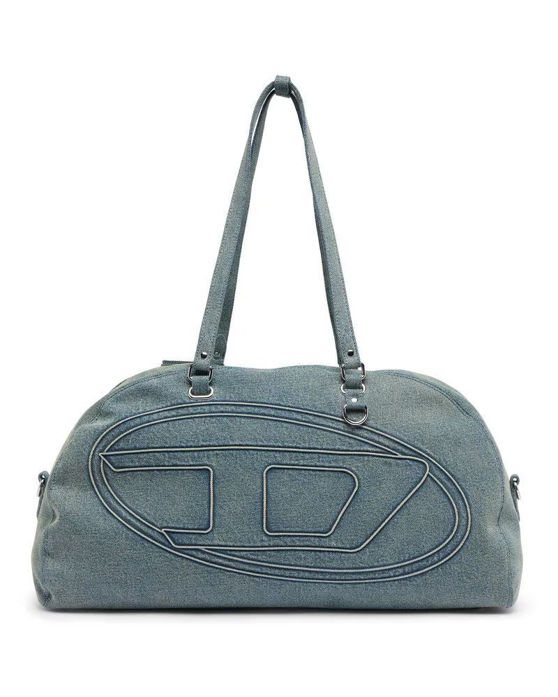 Diesel 1DR Dome-Duffle-Tasche aus Denim mit Oval D Logo - Reisetaschen - Unisex - Blau Blau