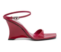D-Amber-Keilsandalen aus Leder in Eidechsenoptik - Sandalen - Damen - Rosa