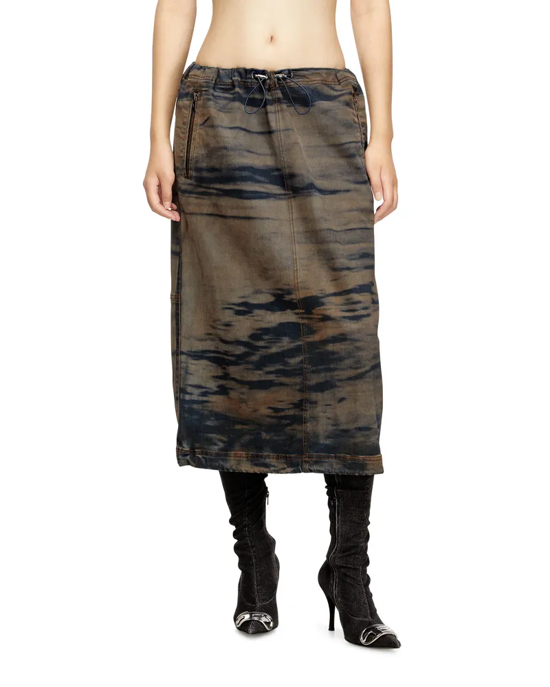 Diesel Midi-Jeansrock mit Kordelzug - Röcke - Damen - Bunt Bunt