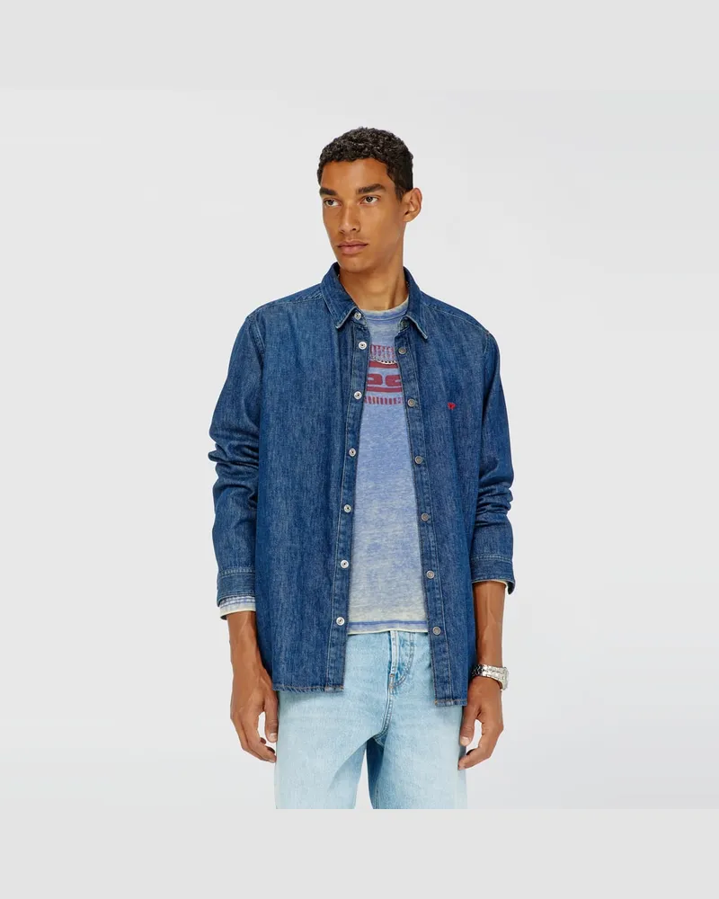 Diesel Shirt aus Denim - Denimhemden - Herren - Blau Blau