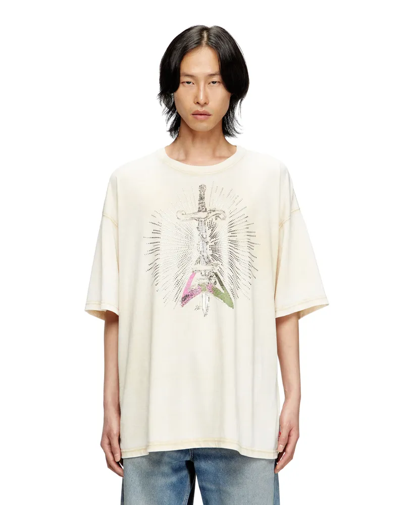 Diesel T-Shirt mit Schwert-Print - T-Shirts - Herren - Beige Beige
