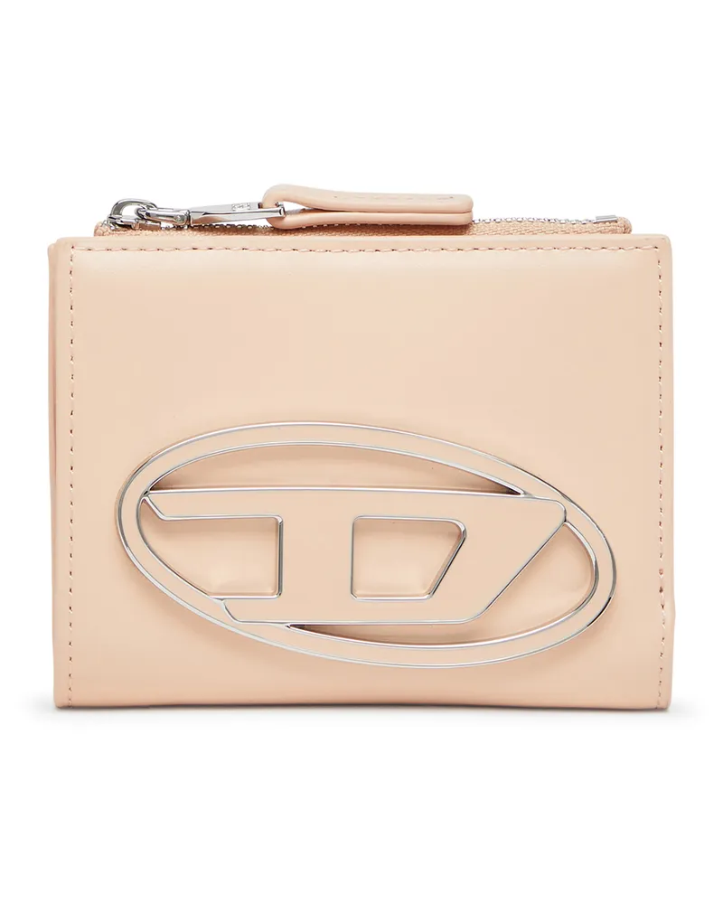Diesel Kleines Portemonnaie aus Leder mit Logo-Plakette - Kleine Portemonnaies - Damen - Rosa Rosa