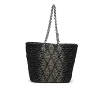 Charm-D-Tote Tasche aus gestepptem Denim - Shoppers - Damen - Schwarz