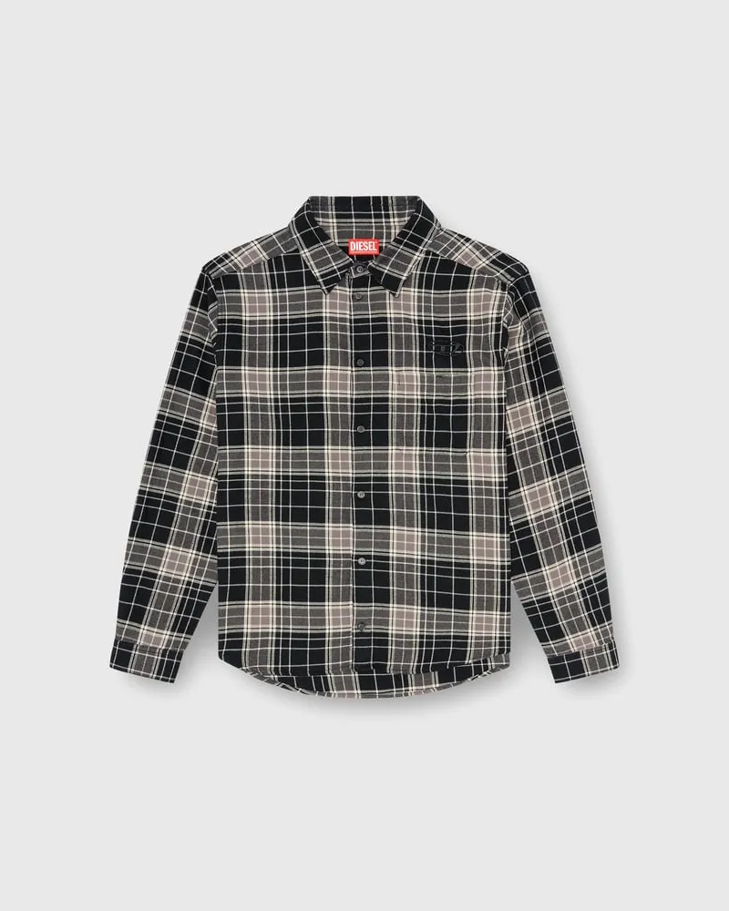 Diesel Hemd aus soprtlich karierter Flanell mit distressed look - Hemden - Herren - Bunt Bunt