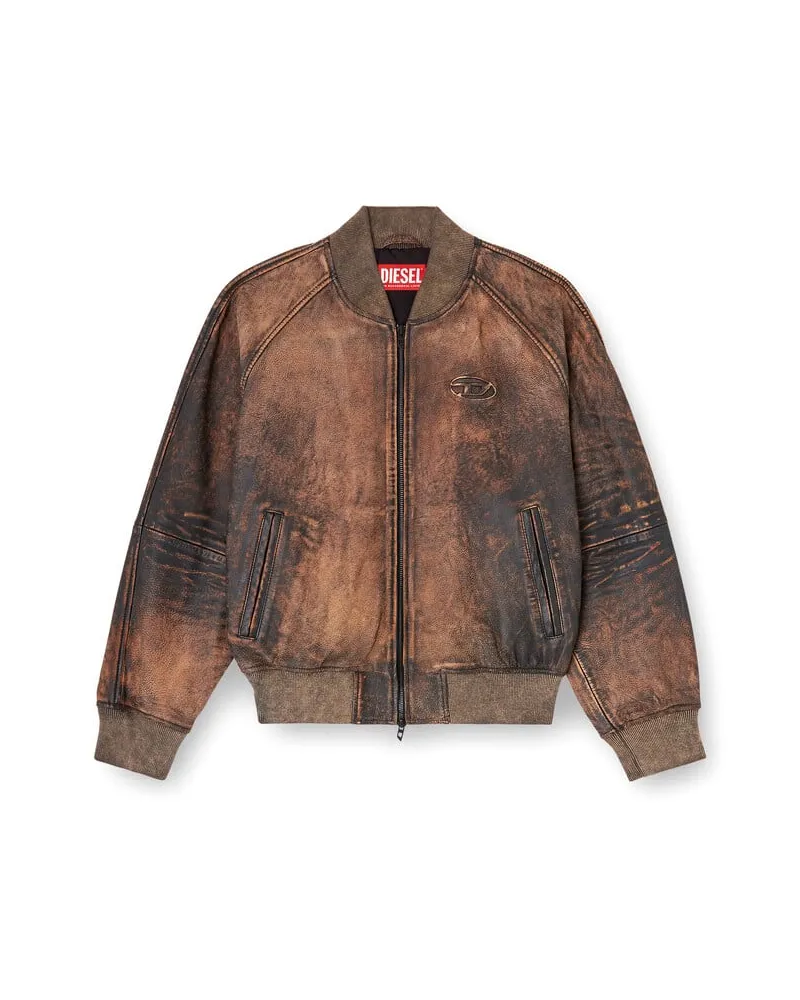 Diesel Bomberjacke aus distressed Leder - Lederjacken - Damen - Braun Braun