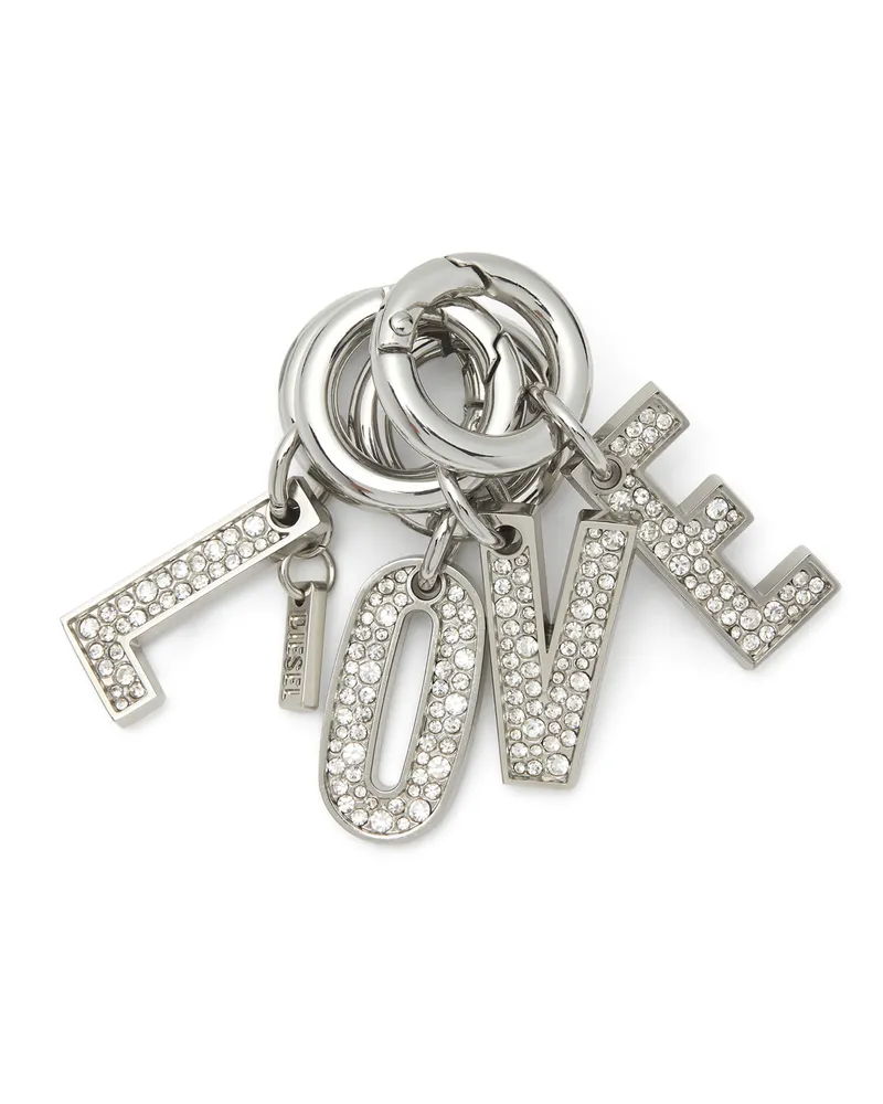 Diesel Metallschlüsselanhänger mit LOVE-Anhängern - Charms und Schlüsselanhänger - Damen - Silber Silber
