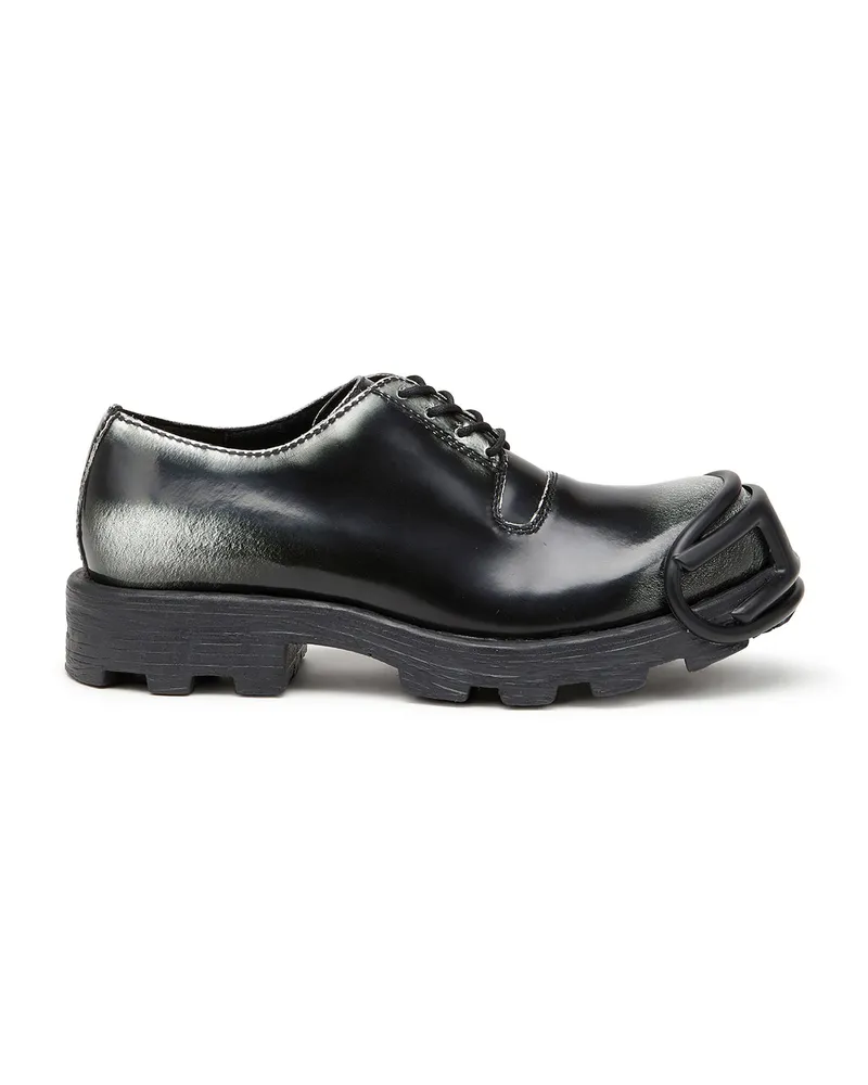 Diesel D-Hammer-Derby-Schuhe aus glänzendem zweifarbigem Leder - Schnürschuhe und Clogs - Herren - Bunt Bunt