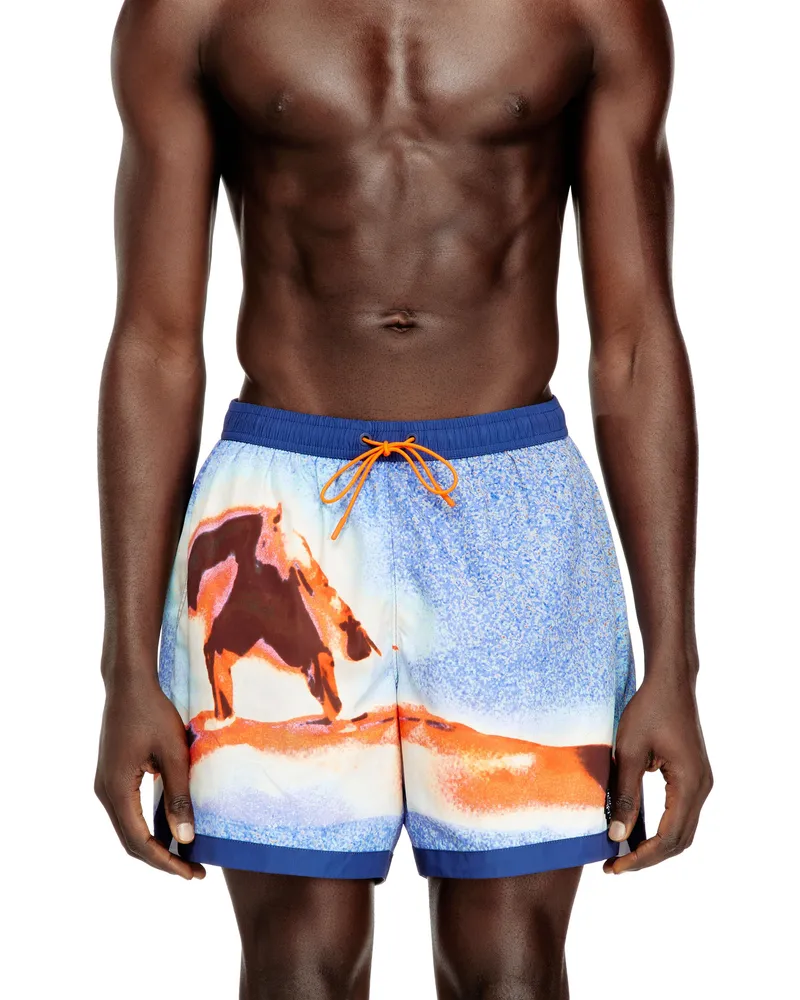 Diesel Badeshorts mit durchgängigem Surfbretter-Print - Badeshorts - Herren - Blau Blau