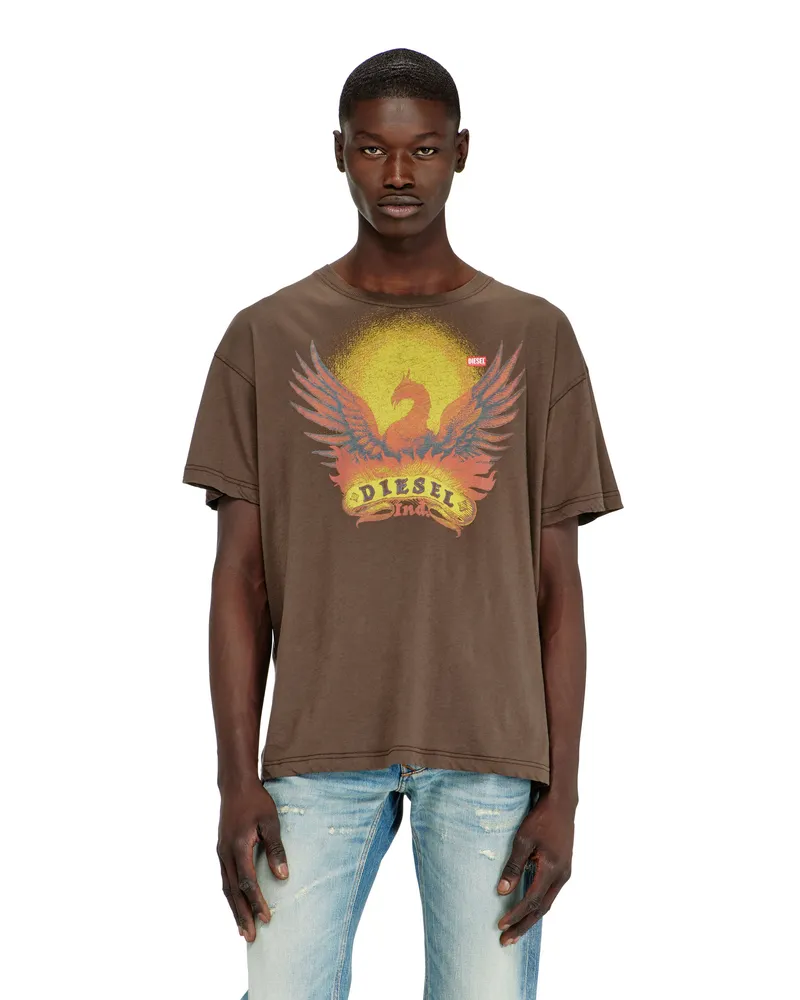Diesel Reguläres T-Shirt mit Phönix-Print - T-Shirts - Herren - Braun Braun