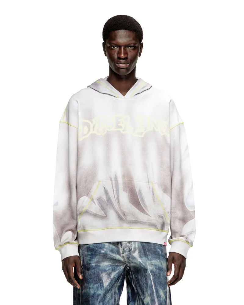 Diesel Kapuzenpullover mit Graffiti-Print - Sweatshirts - Herren - Grau Grau