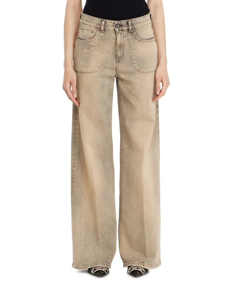 Diesel Flare Jeans Regular Waist 1978 D-Akemi,, Reißverschluss Beige