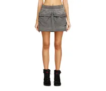 Nylon-Minirock mit Maxi-Beuteltaschen - Röcke - Damen - Grau