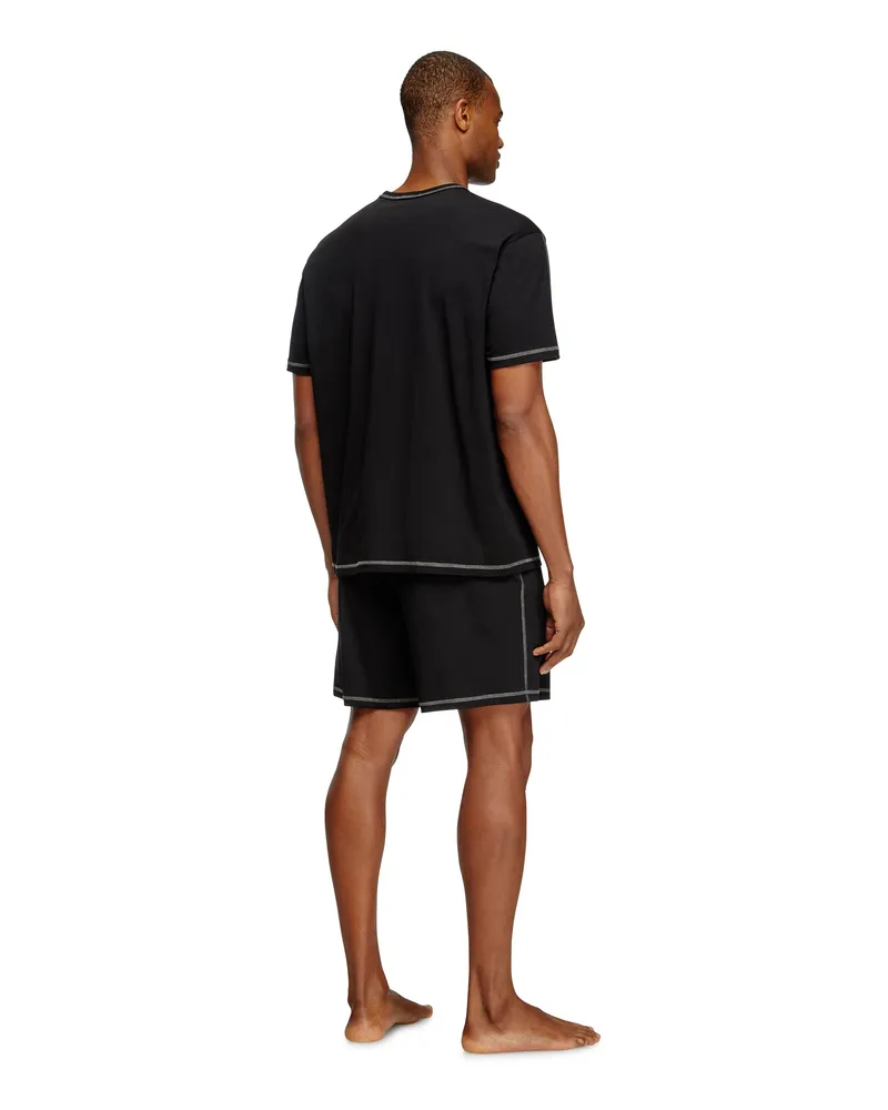 Diesel Kurze Pyjamas aus Baumwolljersey - Pyjamas - Herren - Schwarz Schwarz