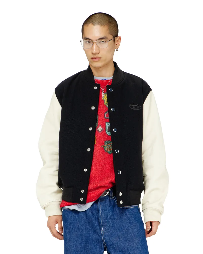 Diesel Bomberjacke aus Wollmischung und Leder - Lederjacken - Herren - Bunt Bunt