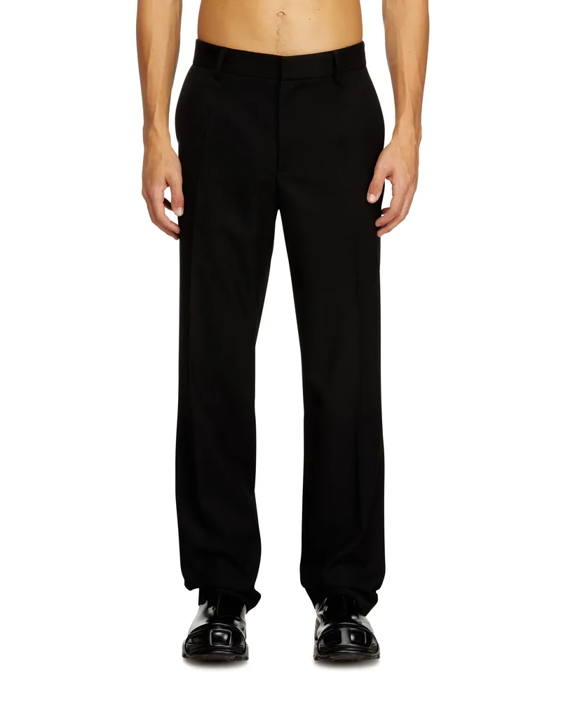 Diesel Wollmischung-Hose mit Metalletikett - Hosen - Herren - Schwarz Schwarz