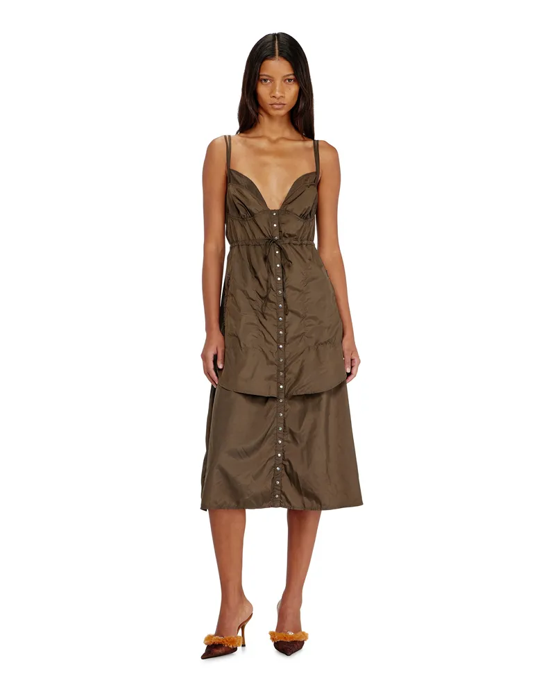 Diesel Leichtes Nylonkleid mit Lagen-Design - Kleider - Damen - Braun Braun