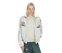 Windbreaker mit trompe-l'oeil patches - Jacken - Herren - Grau