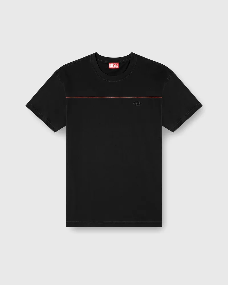 Diesel T-Shirt mit kontrastierenden Paspeln - T-Shirts - Herren - Schwarz Schwarz