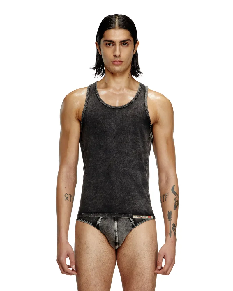 Diesel Tanktop mit Denim-Effekt - Oberteile - Herren - Schwarz Schwarz