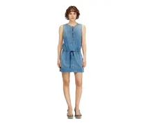 Fließendes Jeanskleid mit Kordelzug in der Taille - Kleider - Damen - Blau