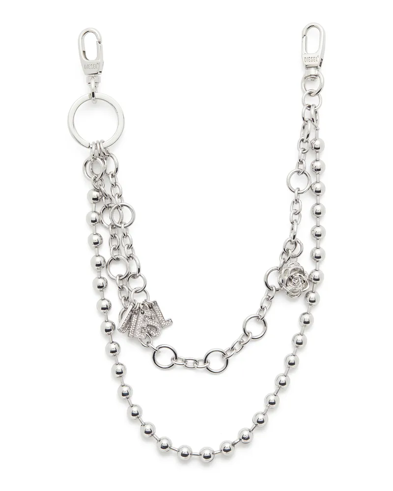 Diesel Metallanhänger mit Ketten und Anhängern - Charms und Schlüsselanhänger - Damen - Silber Silber