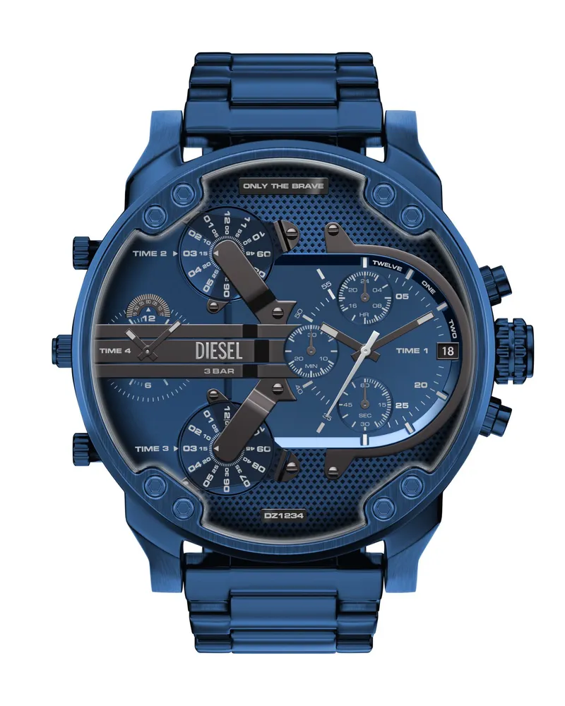 Diesel Mr. Daddy 2.0 Uhr aus blauem Edelstahl - Uhren - Herren - Blau Blau