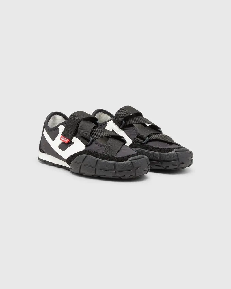 Diesel S-Pagodha-Schnürsenkel-Freie Sneakers aus Ripstop mit Riemen - Sneakers - Damen - Schwarz Schwarz
