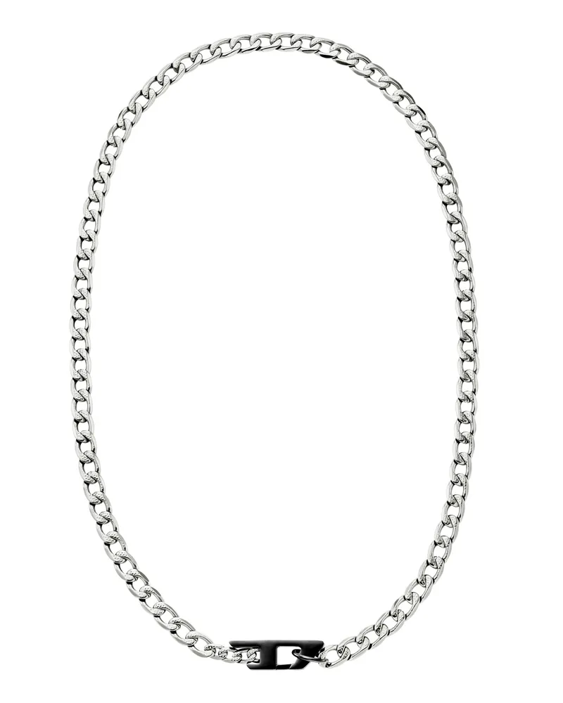 Diesel Halskette aus zweifarbigem Edelstahl - Halsketten - Unisex - Silber Silber