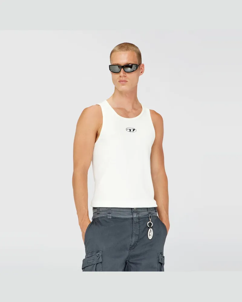 Diesel Baumwoll-Tanktop mit Logo - T-Shirts - Herren - Weiss Weiss