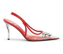 D-Venus-Lederslingbackpumps mit transparentem Einsatz - Pumps - Damen - Rot